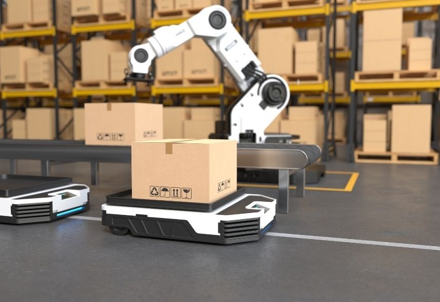 IA et WMS intelligent 
entrepot robot
